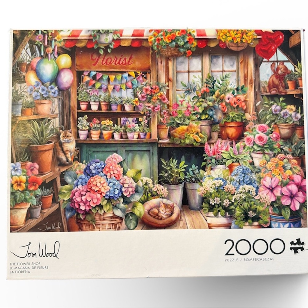 Buffalo Games (MISSING 1) Jon Wood 2000-Piece Flower Shop Puzzle